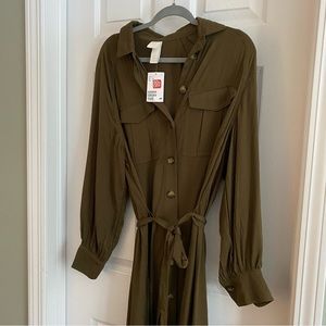 H&M Belted Long Sleeve Dress